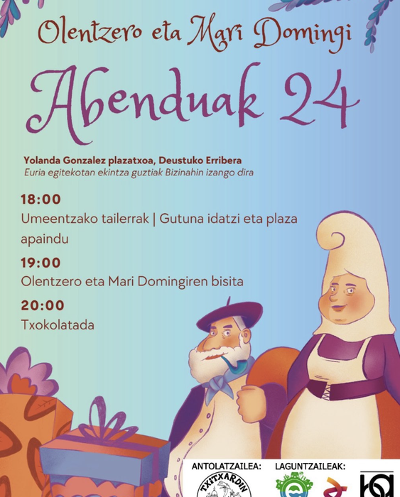 Olentzero eta Mari Domingi Deustuko Erriberan 🎁