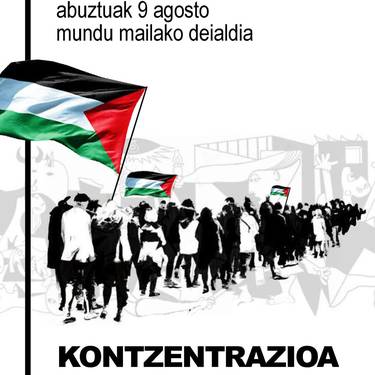 Palestinaren askatasunaren alde martxan Plaza Zirkularrean