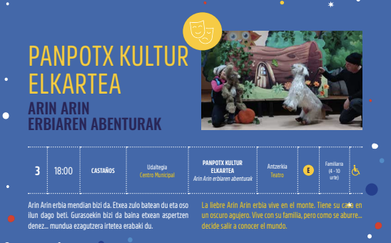 Kultur Gabonak 2025: Arin arin erbiaren abenturak CASTAÑOS Udaltegian