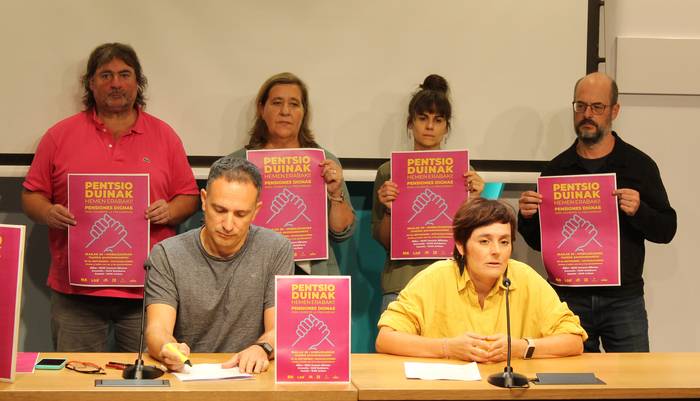 Pentsiodunen Mugimenduak mobilizazioa deitu du Bilbon LGS pareko gutxieneko pentsioaren alde