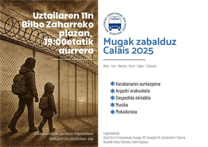 Mugak Zabalduz Karabanak bihar egingo du irteera ekitaldia