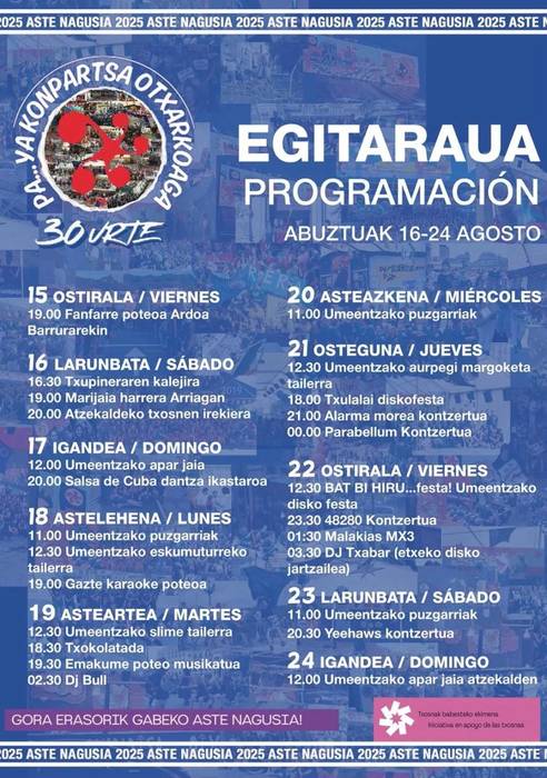 PA.. YA Konpartsaren programazioa