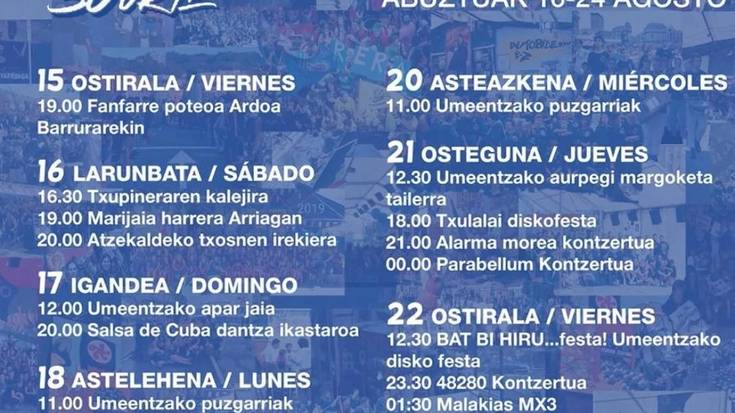 PA.. YA Konpartsaren programazioa