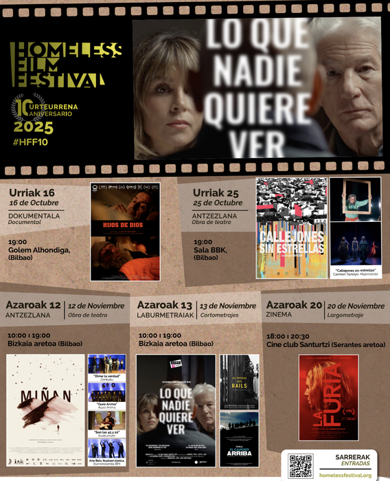 Homeless Film Festival jaialdiak bere hamargarren urteurrena ospatuko du