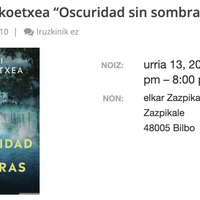 Unai Goikoetxearen “Oscuridad sin sombras” liburuaren aurkezpena Elkar dendan