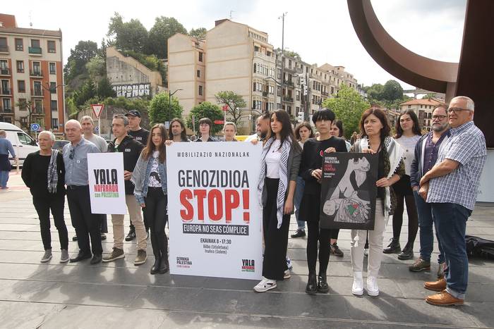 “Europa ez izan konplize, GENOZIDIOA STOP!”; Palestinaren aldeko mobilizazioak hauteskundeen bezperan