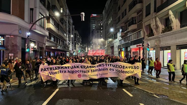 “Indarkeria patriarkal instituzionala” salatu dute milaka lagunek Bilbon