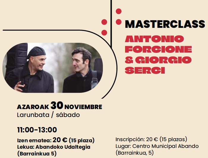Mila Musika Haria: Mastercalss - Antonio Forcione eta Giorgio Serci