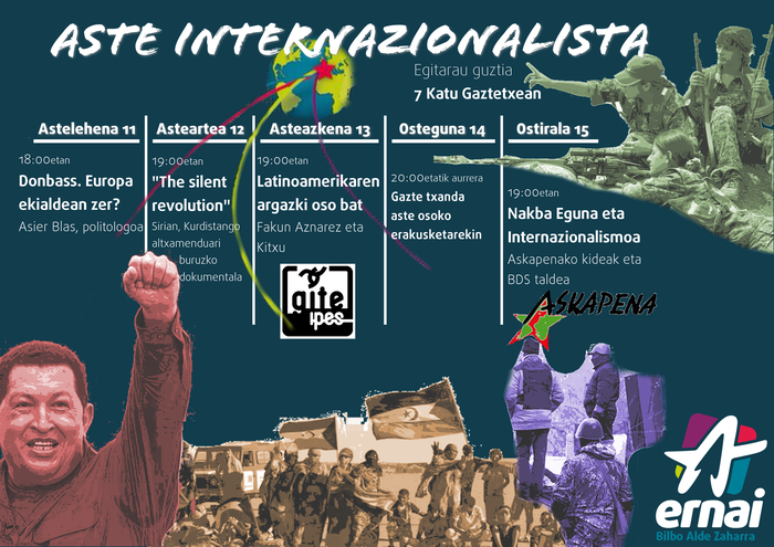 'The silent revolution' proiektatuko dute 7 Katuko Aste Internazionalistaren baitan