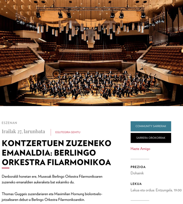 Kontzertuen zuzeneko emanaldia: Berlingo Orkestra Filarmonikoa Guggenheim Museoan