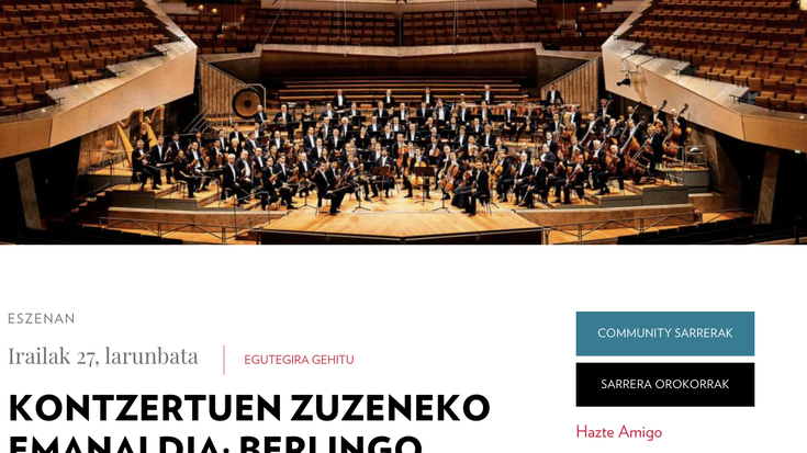 Kontzertuen zuzeneko emanaldia: Berlingo Orkestra Filarmonikoa Guggenheim Museoan