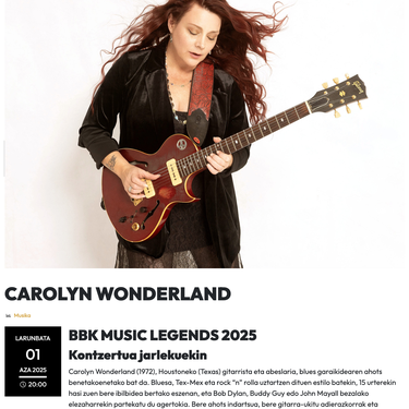 Carolyn Wonderland BBK Aretoan