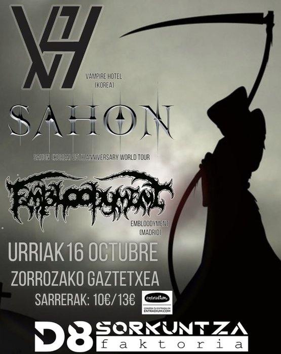 VAMPIRE HOTEL + SAHON + EMBLODIMENT Zorrotzako Gaztetxean
