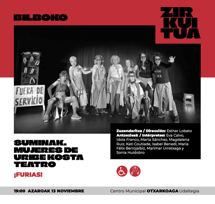 Bilboko Zirkuitua 2025: ¡FURIAS! antzezlana Otxarkoaga Udaltegian