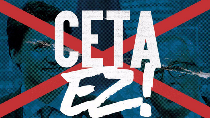 CETA akordioak eragingo duen "demokraziaren erailketa" irudikatu dute kalejira batekin