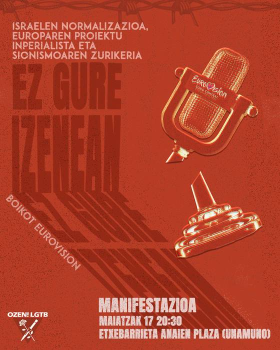 Eurovision boikoteatzeko manifestazioa Unamuno plazatik