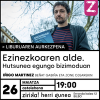EZINEZKOAREN ALDE liburuaren aurkezpena Zirika! Herri Gunean