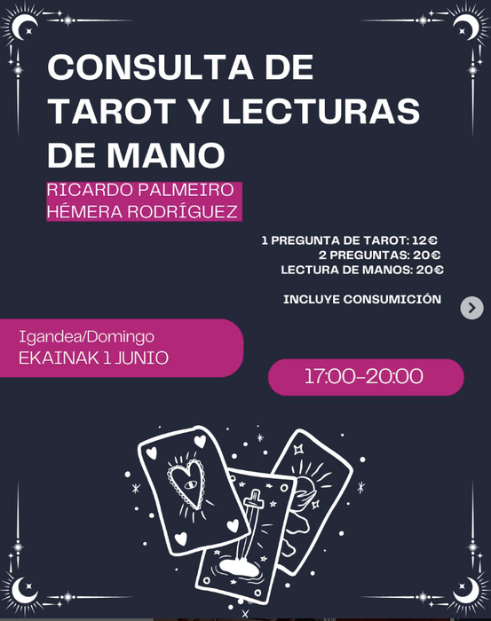 Eskuen irakurketa eta tarotaren kontsulta La Sinsorgan