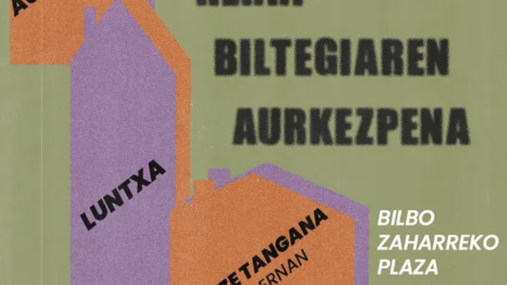 AZET sindikatuaren eta ASETU herri biltegiaren aurkezpena Bilbo Zaharreko plazan