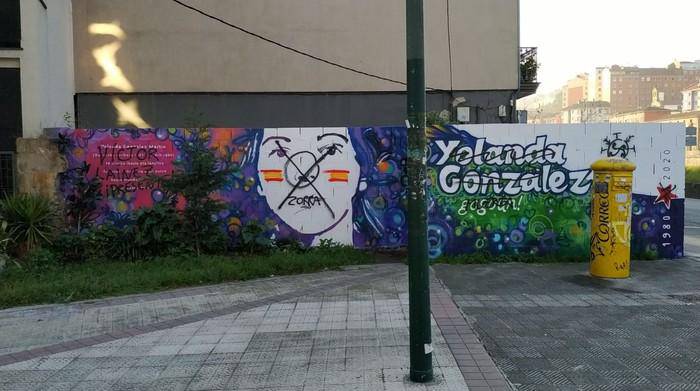 Yolanda Gonzalezen muralari egindako eraso faxista salatu du Erribera Auzo Elkarteak