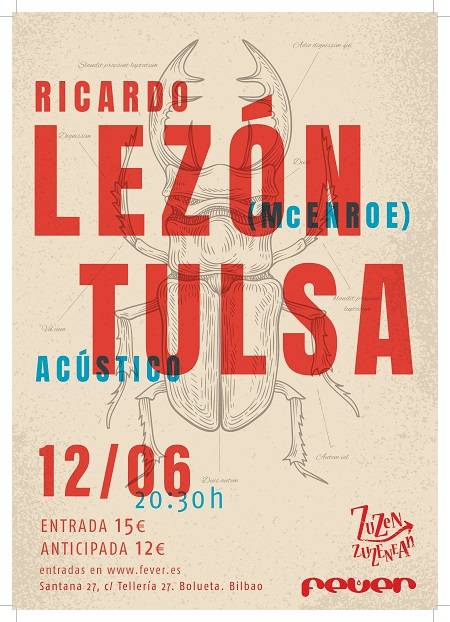 RICARDO LEZÓN (McEnroe) + TULSA Akustikoa Santana27 aretoan (Sala Blue)