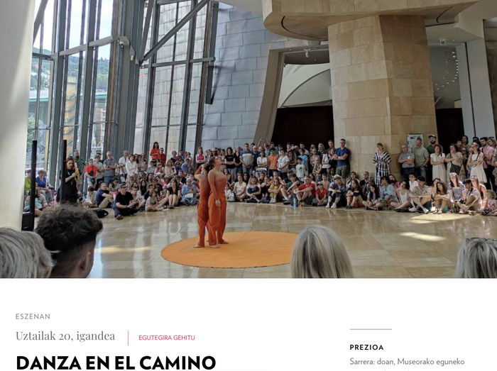 DANTZA BIDEAN dantza ikuskizuna Guggenheim Museoan