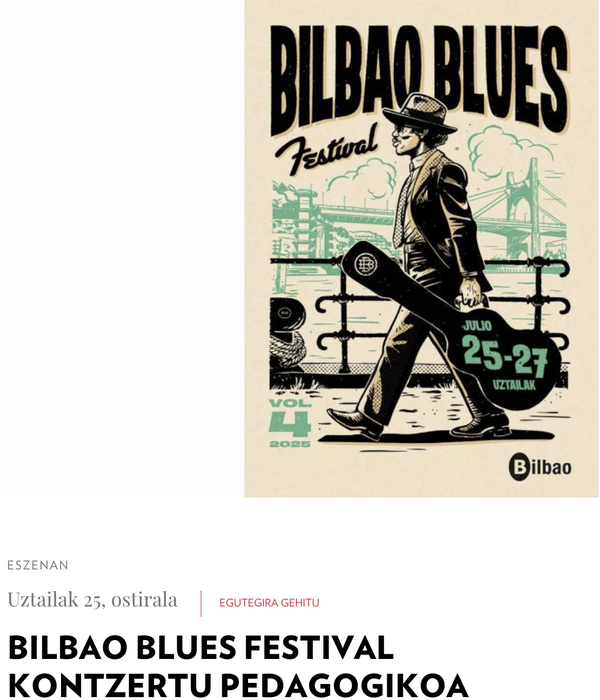 Bilbao Blues Festival: kontzertu pedagogikoa Guggenheim Museoan