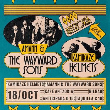 Amann & The Wayward Sons + Kamikaze Helmets Kafe Antzokian
