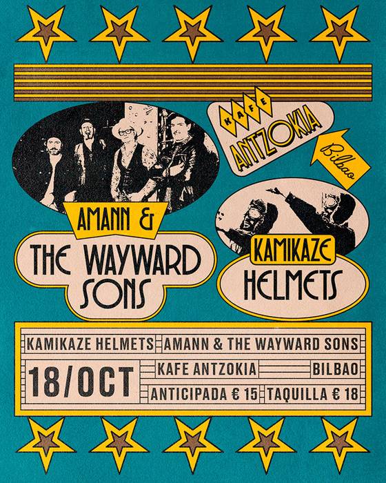 Amann & The Wayward Sons + Kamikaze Helmets Kafe Antzokian