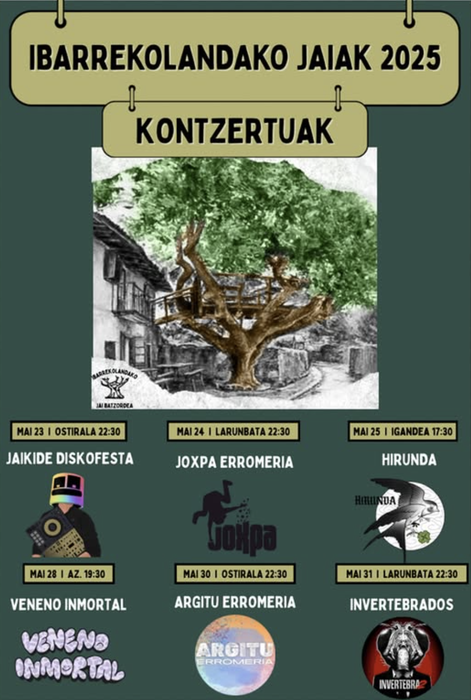 🎉IBARREKOLANDAKO JAIAK 2025! 🎉 Kontzertuak