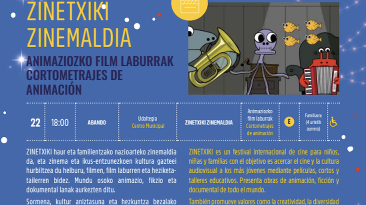Kultur Gabonak 2025: ZINETXIKI ZINEMALDIA ABANDO Udaltegian