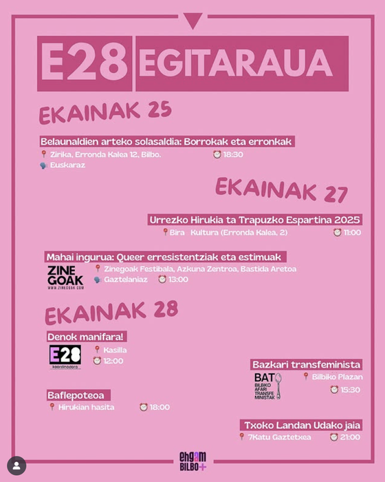 LGTBI+ borroka aldarrikatzeko hainbat ekintza
