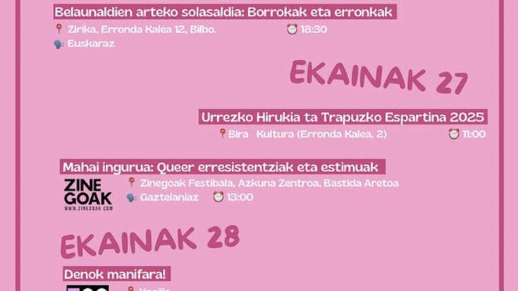 LGTBI+ borroka aldarrikatzeko hainbat ekintza