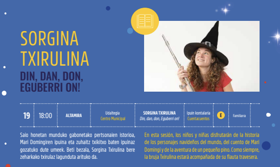 Kultur Gabonak 2025: SORGINA TXIRULINA ALTAMIRA Udaltegian