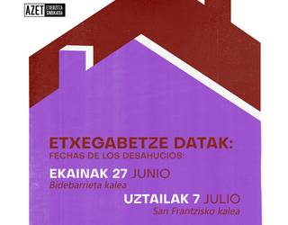 Beste bi familia etxegabetu nahi dituzte Alde Zaharrean eta San Frantziskon