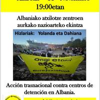 Hitzaldia Sanfranen: Albaniako atxilotze zentroen aurkako nazioarteko ekintza