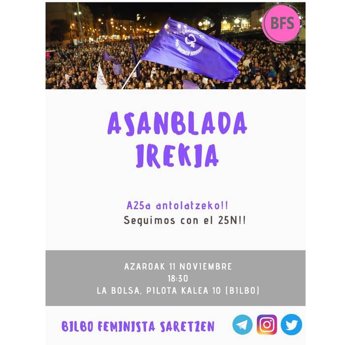 Bilbo Feminista Saretzen taldearen asanblada irekia