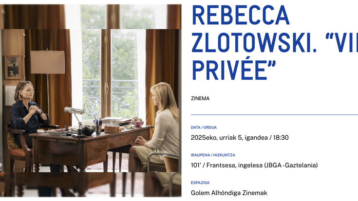 REBECCA ZLOTOWSKIren “VIE PRIVÉE” Alondigako Golem Zinemetan