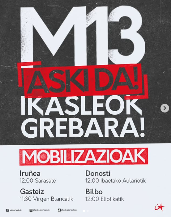 Martxoaren 13an ikasleok grebara!