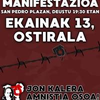 Jon kalera amnisita osoa! manifestazioa San Pedro plazan