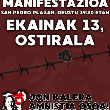 Jon kalera amnisita osoa! manifestazioa San Pedro plazan