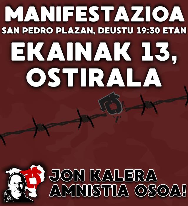 Jon kalera amnisita osoa! manifestazioa San Pedro plazan