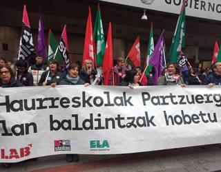Haurreskolak Patzuergoko grebaren bi egunek %85etik gorako jarraipena izan dute