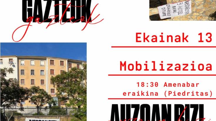 Mobilizazioa: "Uribarriko gazteok auzoan bizi nahi dugu"