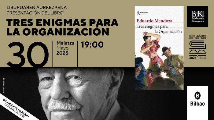 Tres enigmas para la organización liburuaren aurkezpena Bidebarrieta Kulturgunean
