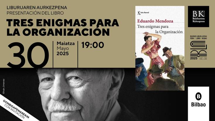 Tres enigmas para la organización liburuaren aurkezpena Bidebarrieta Kulturgunean
