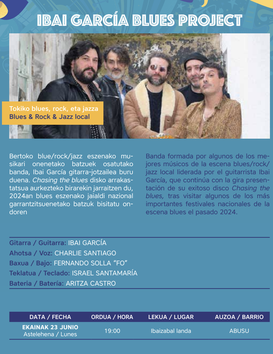 MUSIKAUZO 2025: IBAI GARCÍA BLUES PROJECT Abusun
