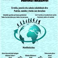Migratzaileen Nazioarteko Eguna ospatzeko manifestazioa manifestazioa Bilboko Atzerritartasun Egoitzatik