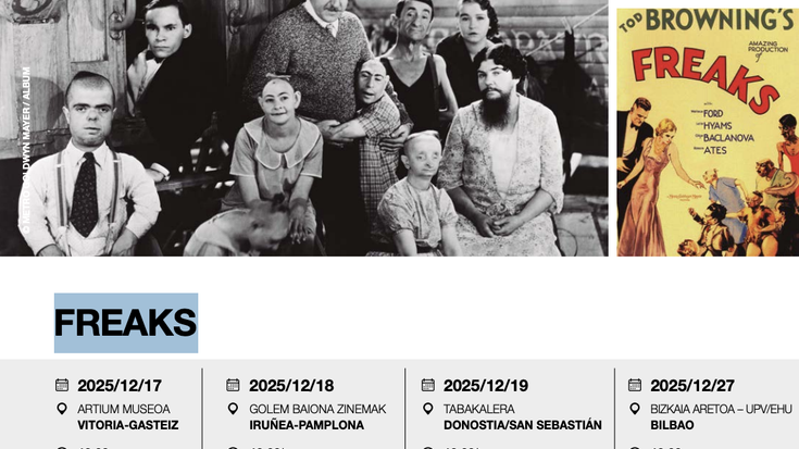 CICLO KLASIKOAK 2025: FREAKS filma Bizkaia Aretoan