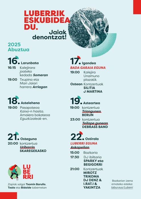LUBERRI Konpartsaren programazioa